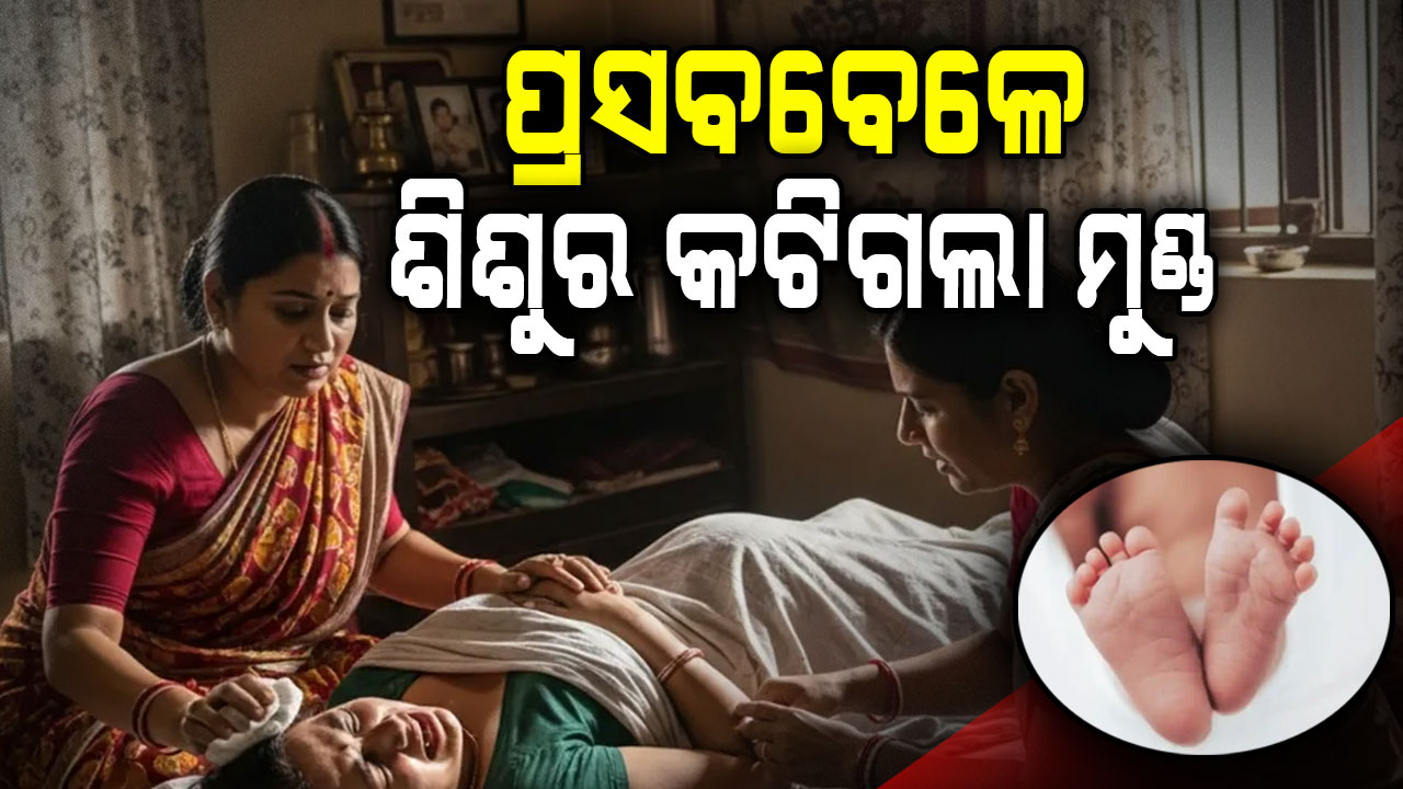ବଳପୂର୍ବକ ପ୍ରସବ କରାଇଲେ, ଶିଶୁର ମୁଣ୍ଡ କଟି ମହିଳାଙ୍କ ପେଟ ଭିତରେ ବାକି ଅଧା ଅଂଶ ବାହାରେ