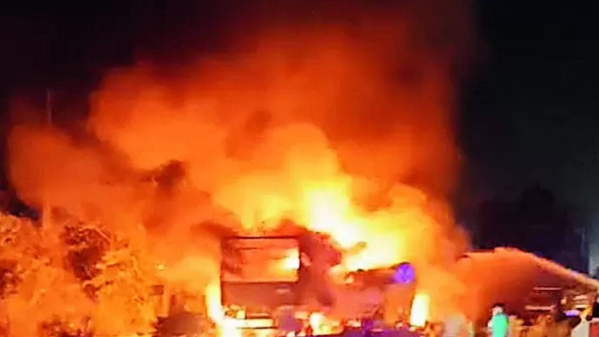 Two Trucks Burst Into Flames After Collision in Odisha’s Basta