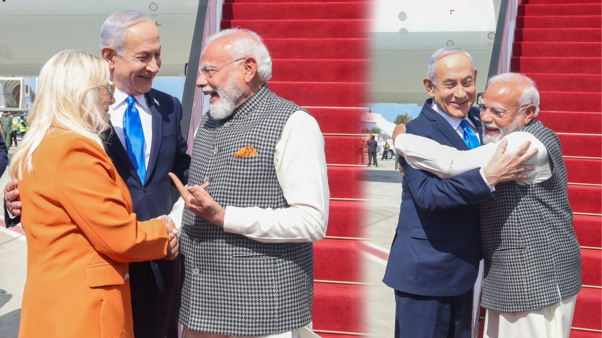 PM Modi and Netanyahu’s Share Warm Hug, a Pocket Square Moment in Israel