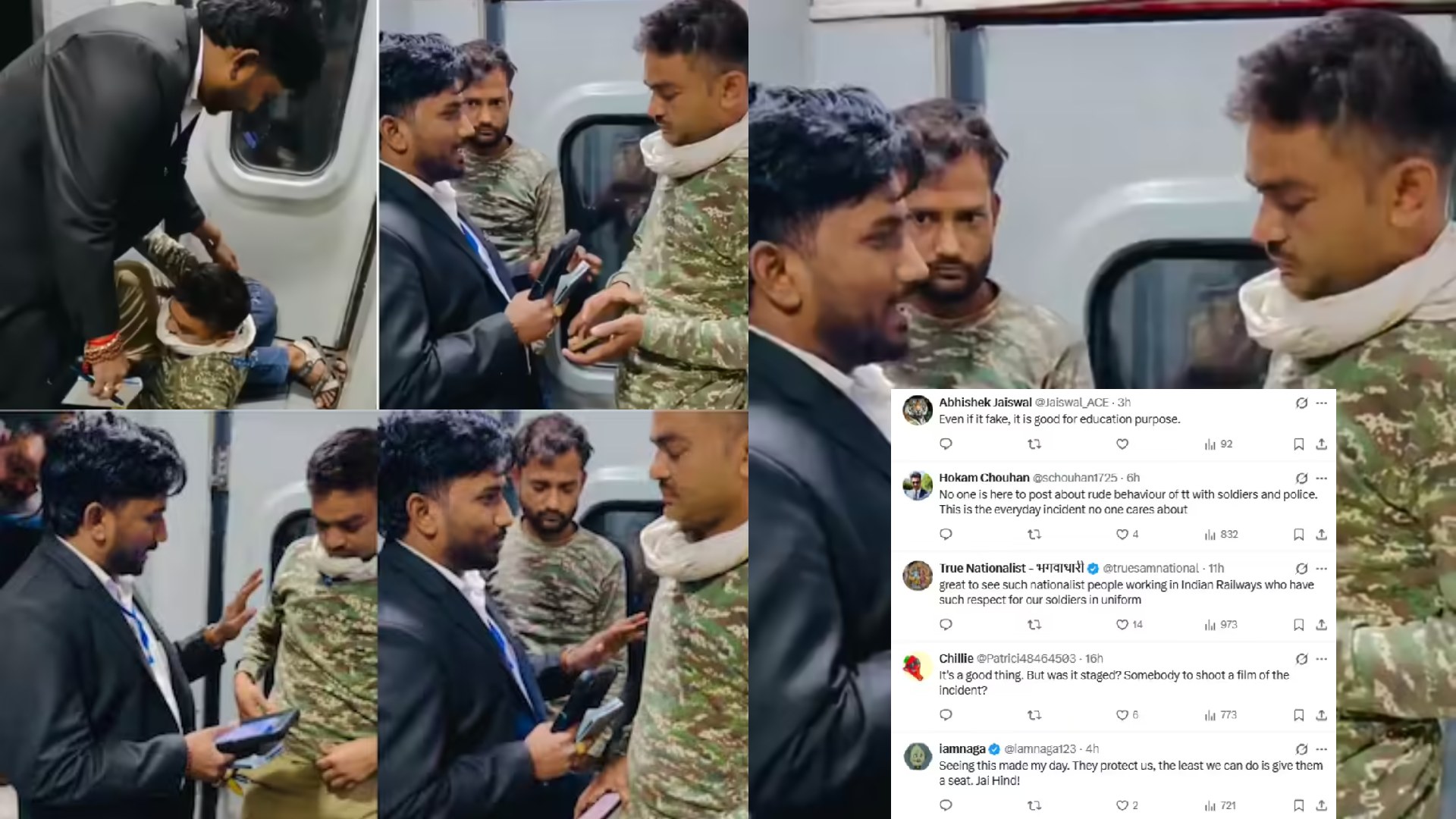 TTE’s Kindness Wins Hearts as He Rescues Jawans From Sleeping Near Train Toilets