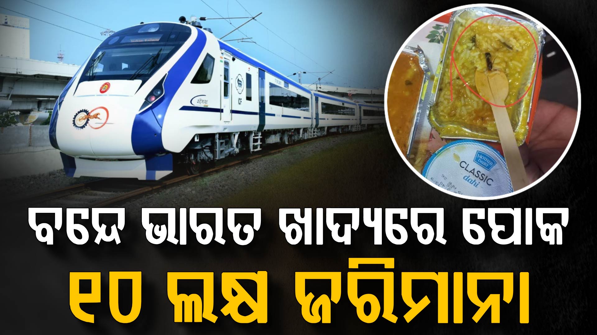 ବନ୍ଦେ ଭାରତ ଟ୍ରେନ୍‌ ଖାଦ୍ୟରେ ପୋକ, ୧୦ ଲକ୍ଷ ଜରିମାନା ଲଗାଇଲା IRCTC