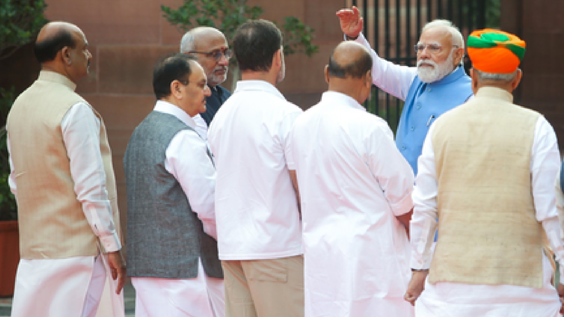 PM Modi, Rahul Gandhi Exchange Pleasantries in Brief Parliament Complex Meeting