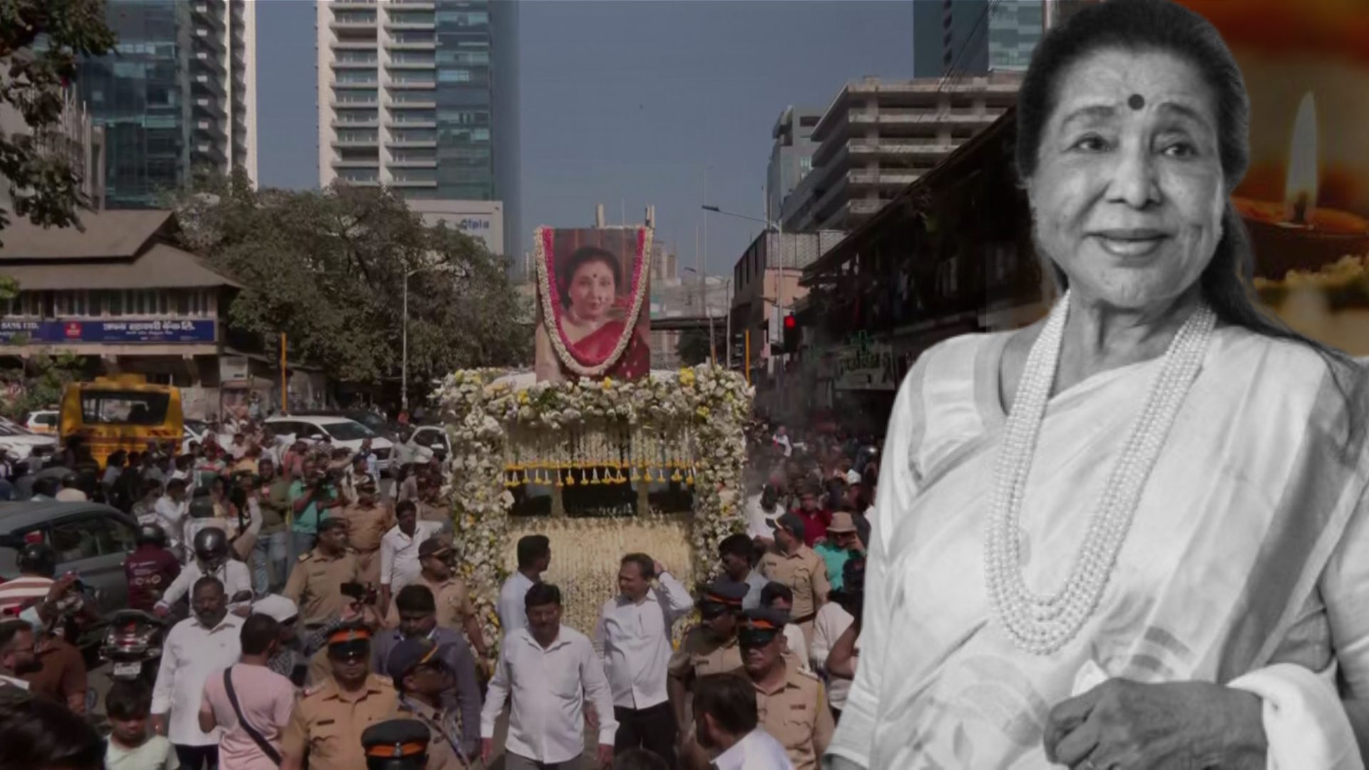 Asha Bhosle Cremated with State Honours at Mumbai’s Shivaji Park