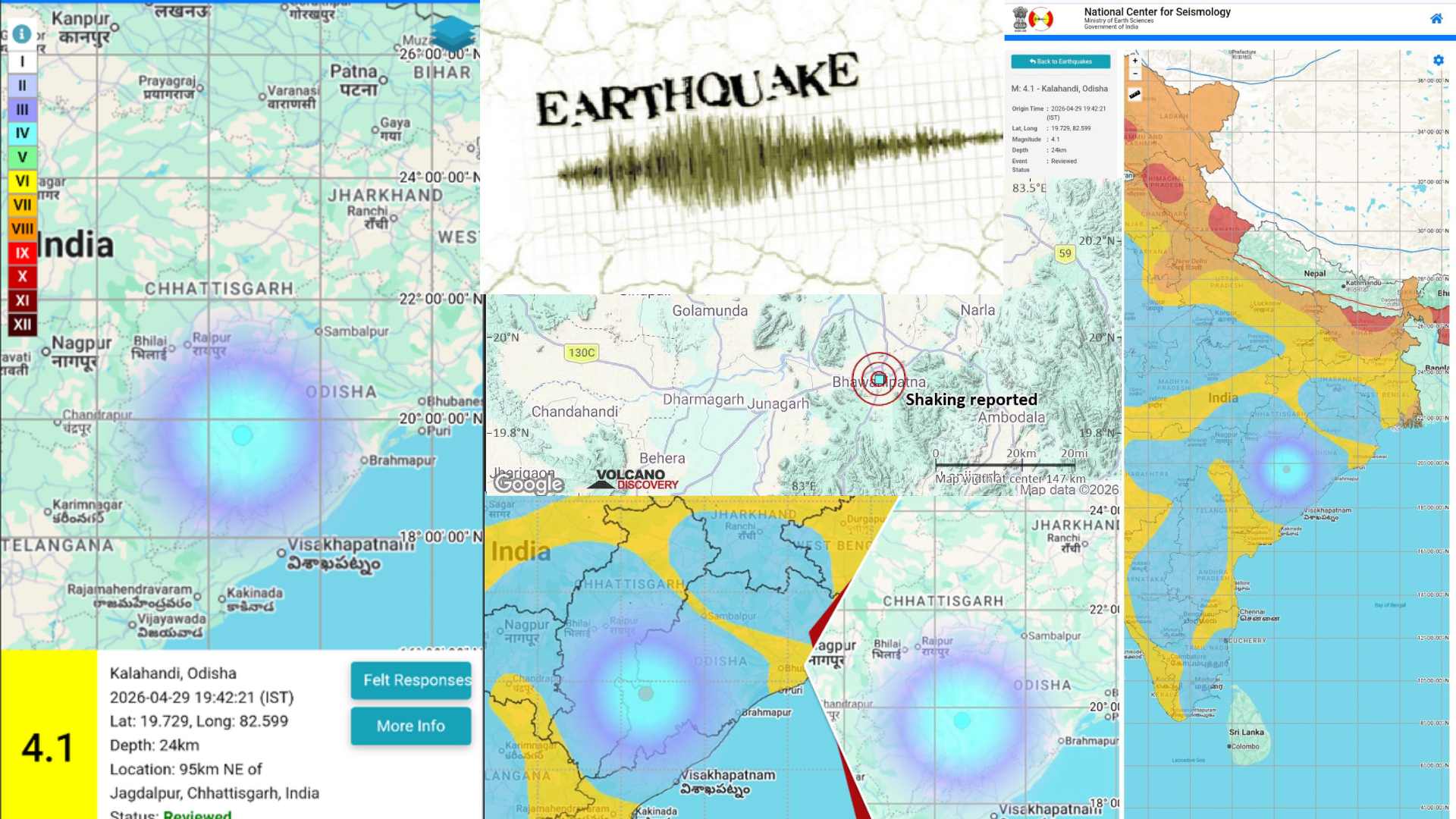 Mild Earthquake Jolts Kalahandi, Odisha Records 4.1 Magnitude Tremor