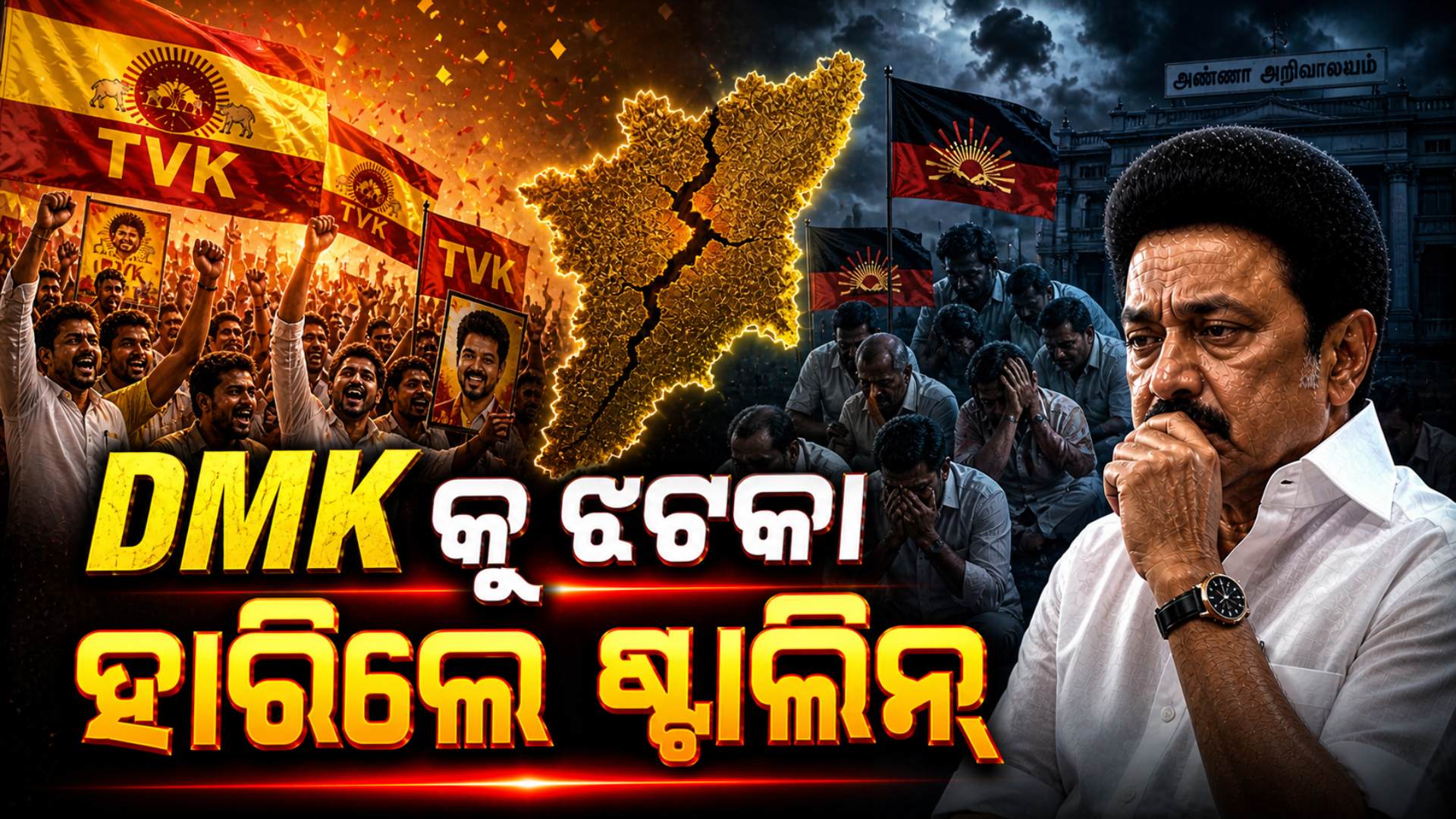 ତାମିଲନାଡ଼ୁରେ DMK କୁ ବଡ଼ ଝଟକା, CM ଷ୍ଟାଲିନଙ୍କୁ ହରାଇଲେ TVK ପ୍ରାର୍ଥୀ