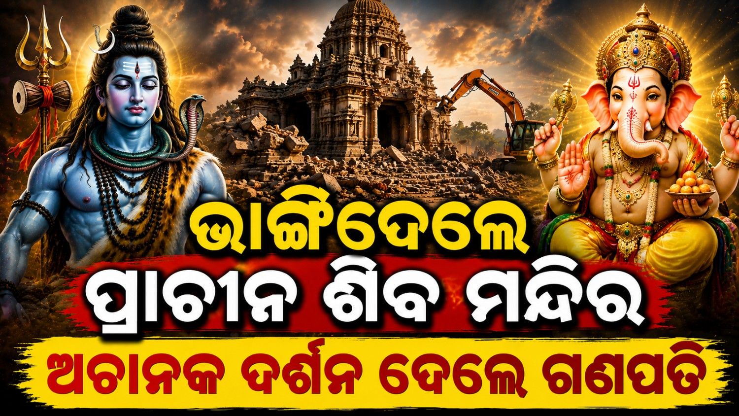 ଭାଙ୍ଗିଦେଲେ ୮୦୦ ବର୍ଷର ପୁରୁଣା ଶିବ ମନ୍ଦିର; ହଠାତ୍ ଆବିର୍ଭାବ ହେଲେ ଗଣପତି