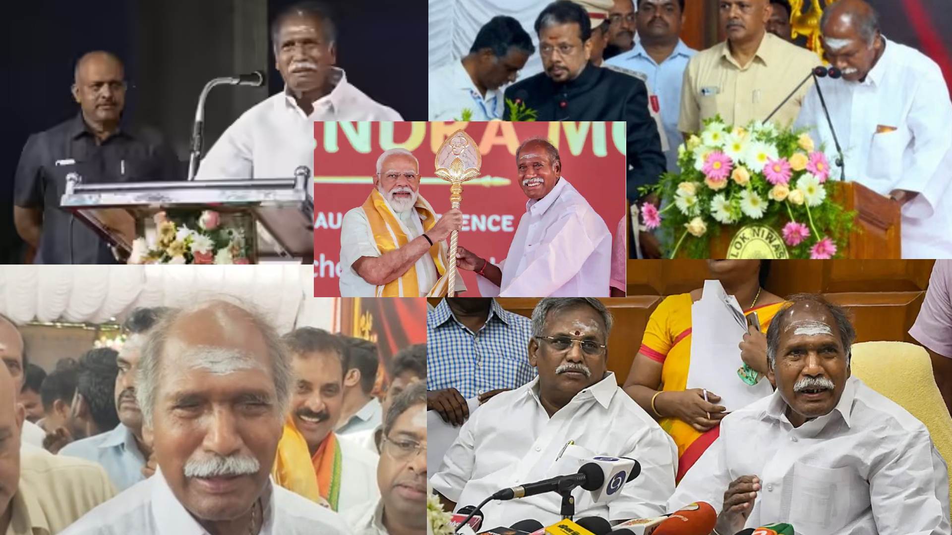 N. Rangasamy Sworn in as Puducherry CM for Record 5th Term