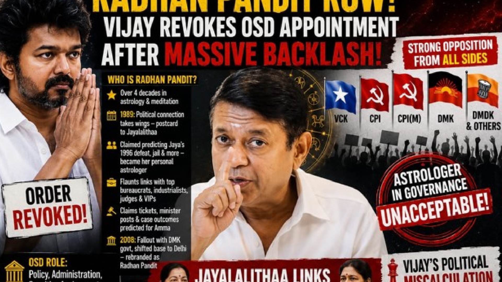 Radhan Pandit Row: How Jayalalitha Link Turn Liability; Why Vijay’s ‘Political’ Misread