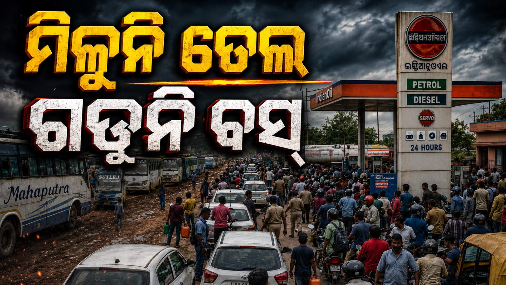 ପେଟ୍ରୋଲ୍‌ ପମ୍ପରେ ମିଳୁନି ତେଲ, ୧୪ ହଜାରରୁ ୨ ହଜାର ଘରୋଇ ବସ୍‌ ବନ୍ଦ