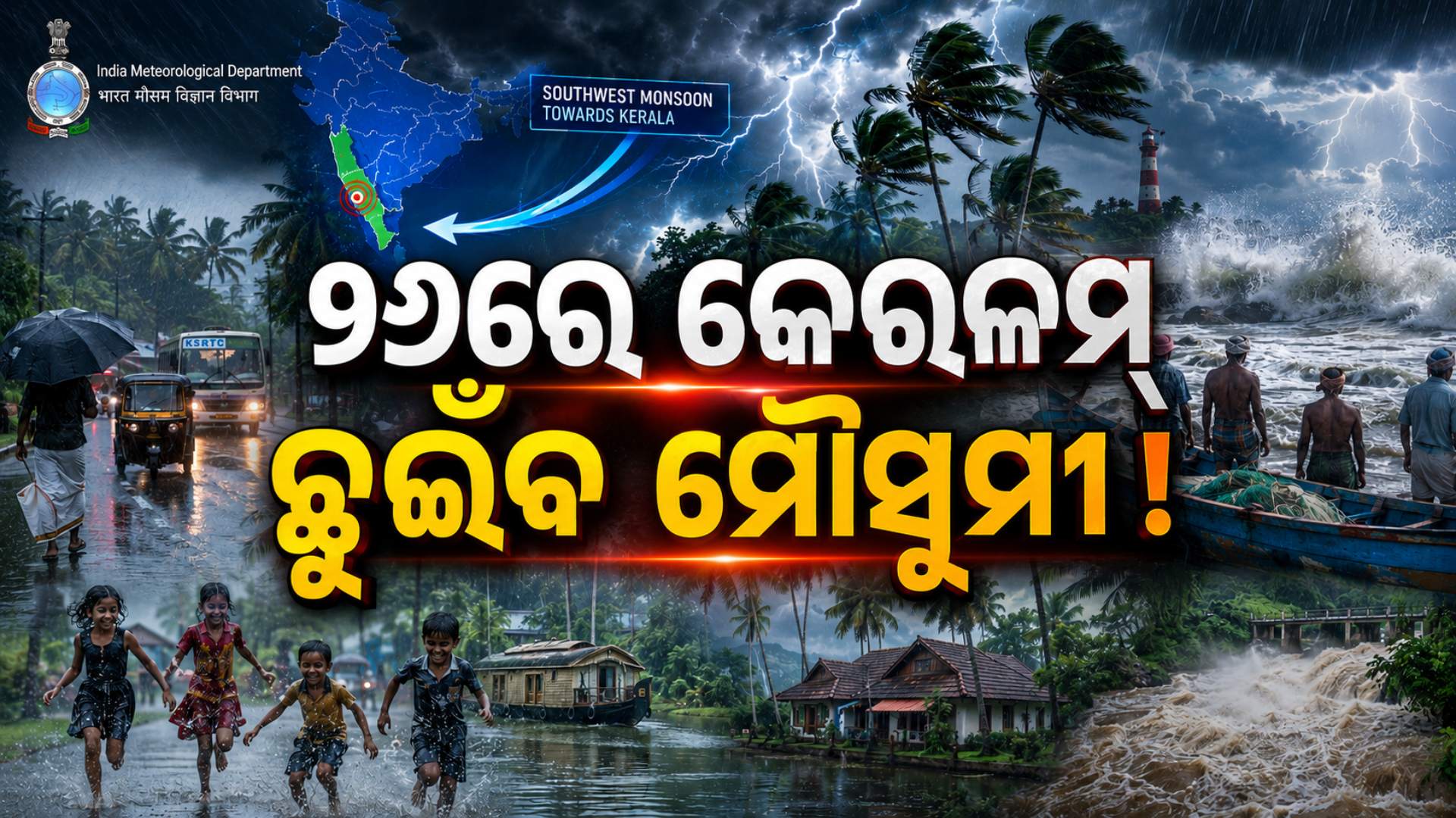 ପାଣିପାଗ ବିଭାଗର ପୂର୍ବାନୁମାନ, ଏହି ଦିନ କେରଳ ଛୁଇଁବ ମୌସୁମୀ !