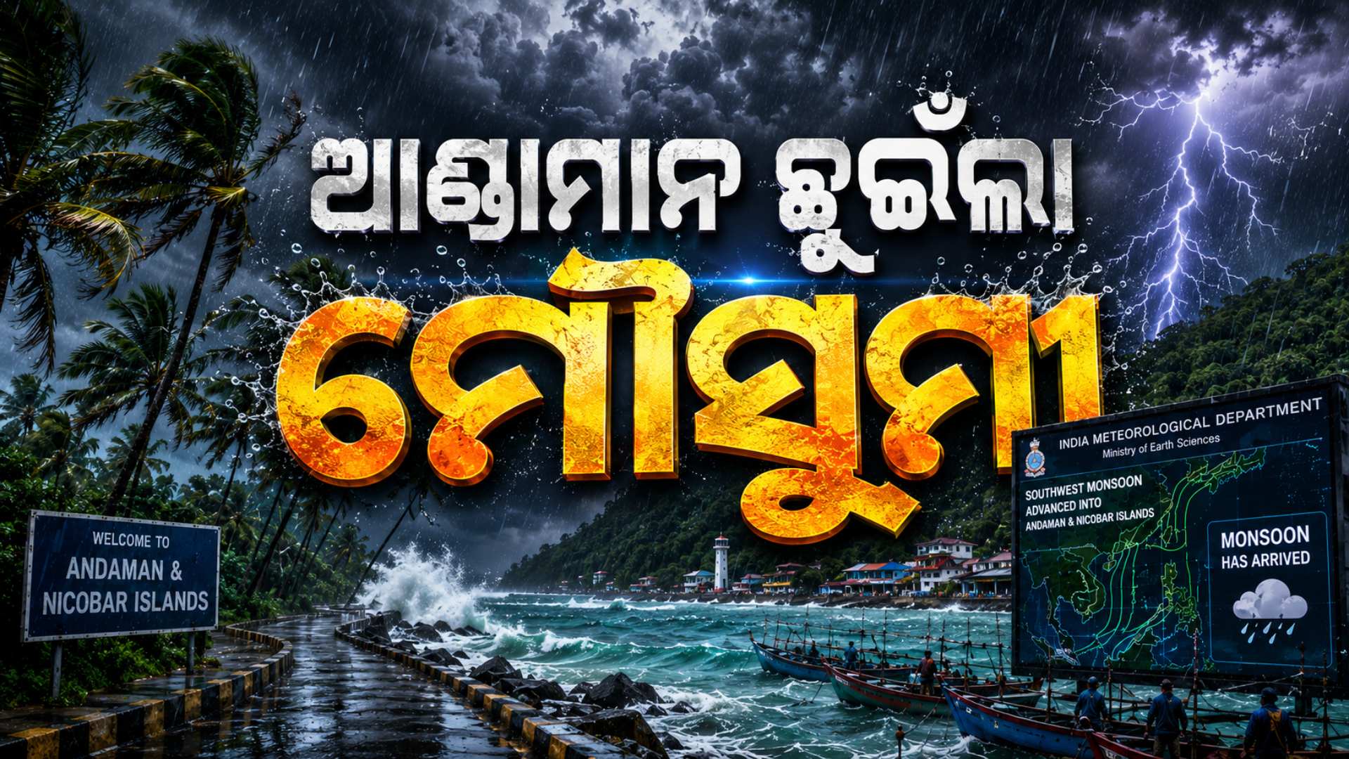 ଆଣ୍ଡାମାନ ଛୁଇଁଲା ଦକ୍ଷିଣପଶ୍ଚିମ ମୌସୁମୀ ବାୟୁ, ୨୬ରେ ଛୁଇଁପାରେ କେରଳମ୍‌
