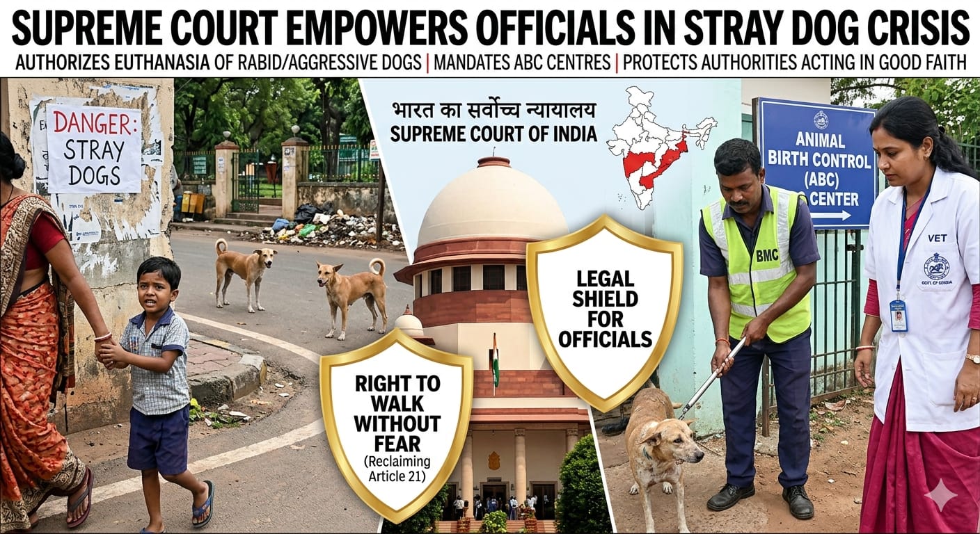 Dog Bites: Supreme Court Empowers Officials, Permits Euthanasia in Landmark Battle Against India’s Stray Dog Menace