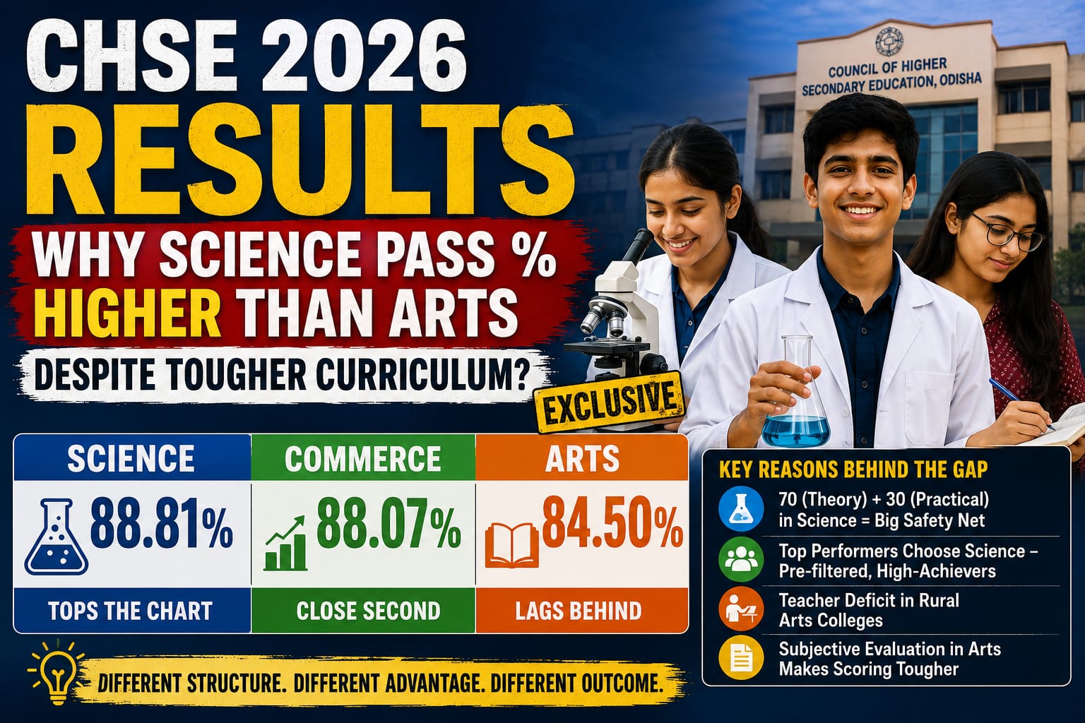 CHSE 2026 Results: Why Science Records Higher Pass Percentage Than Arts Despite Tougher Curriculum | Exclusive