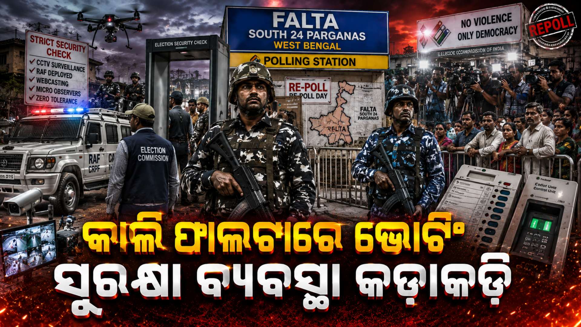 କାଲି ଫାଲଟା ଆସନରେ ହେବ ପୁନଃମତଦାନ, ସମସ୍ତ ବୁଥ୍‌ରେ ଲାଗିବ ଓ୍ବେବ୍‌ କ୍ୟାମେରା