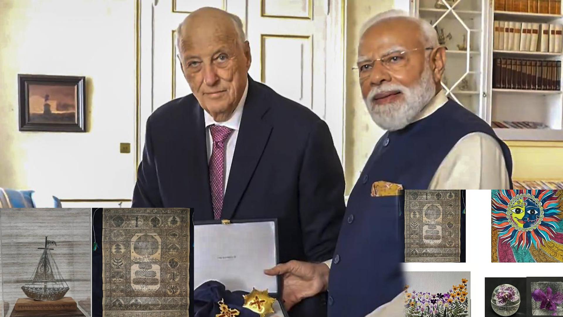 Odisha's Artistic Legacy Sparkle: PM Modi Presents Silver Sailboat & Pattachitra to Norway Royals