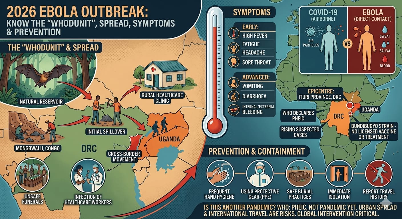 2026 Ebola Outbreak : Know the “Whodunit” Behind, how Dangerous, Symptoms, Prevention and Spread