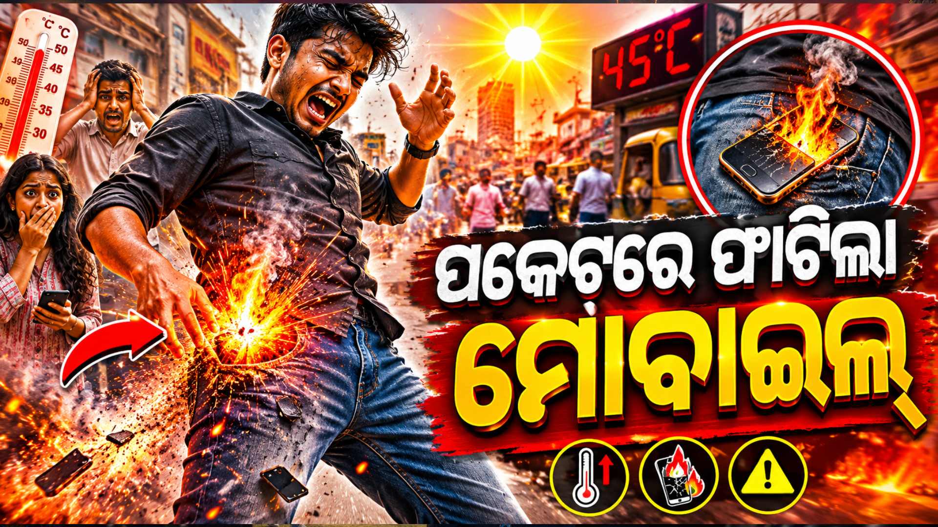 ପ୍ୟାଣ୍ଟ ପକେଟ୍‌ରେ ଫାଟିଲା ମୋବାଇଲ୍‌, ଅଳ୍ପକେ ବର୍ତ୍ତିଲେ ଯୁବକ
