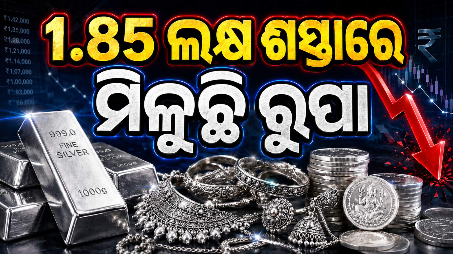 ସୁନା ଶସ୍ତା ନା ମହଙ୍ଗା ? ସର୍ବୋଚ୍ଚ ମୂଲ୍ୟରୁ ୧.୮୫ ଲକ୍ଷ ଶସ୍ତାରେ ମିଳୁଛି ରୁପା