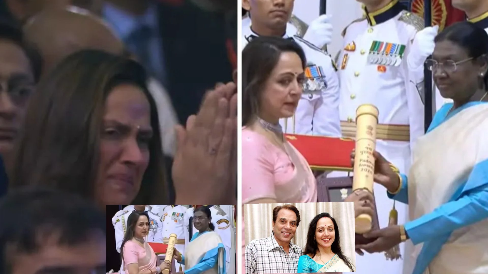 Hema Malini’s Emotional Tribute as She Accepts Dharmendra’s Posthumous Padma Vibhushan