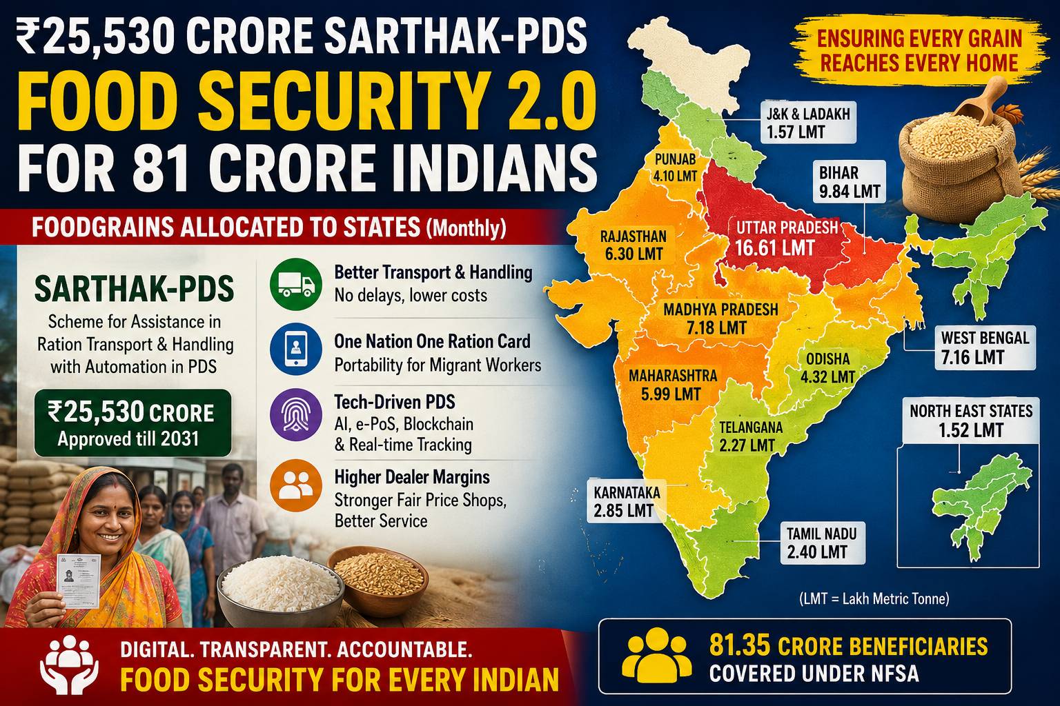Rs25,530 Crore SARTHAK-PDS: How India’s Biggest Foodgrain Lifeline Is Being Rebuilt State by State| Analysis