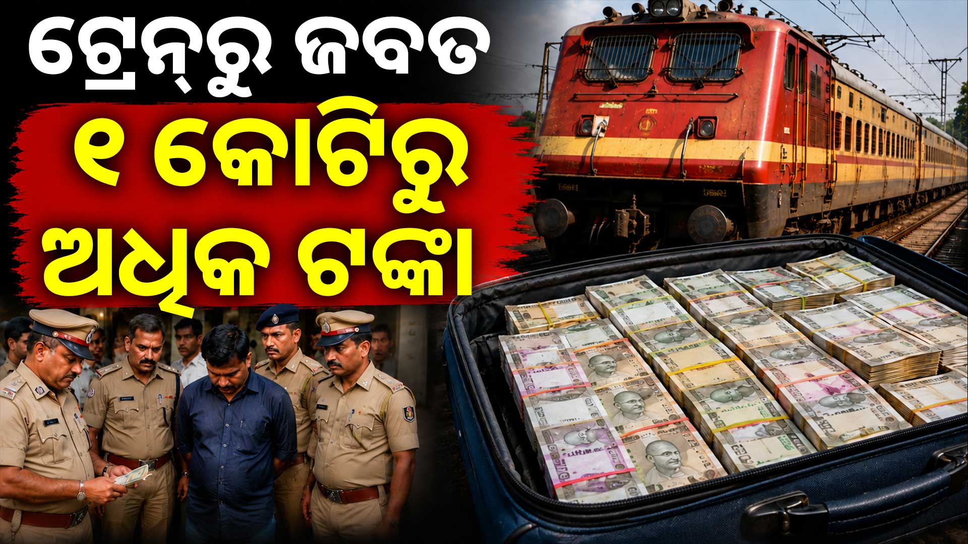 ୫ ହଜାର ଲୋଭରେ ନେଉଥିଲା କୋଟିଏ ଟଙ୍କା ଧରିଲା ପୋଲିସ 