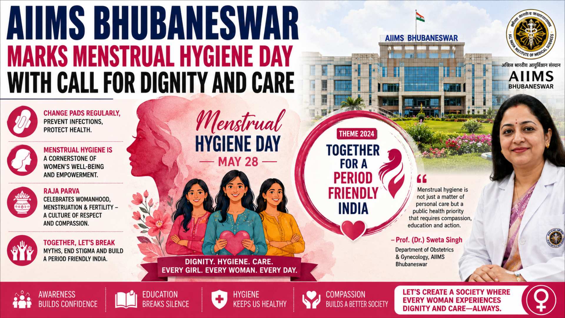 AIIMS Bhubaneswar Marks Menstrual Hygiene Day With Call For Dignity And Care