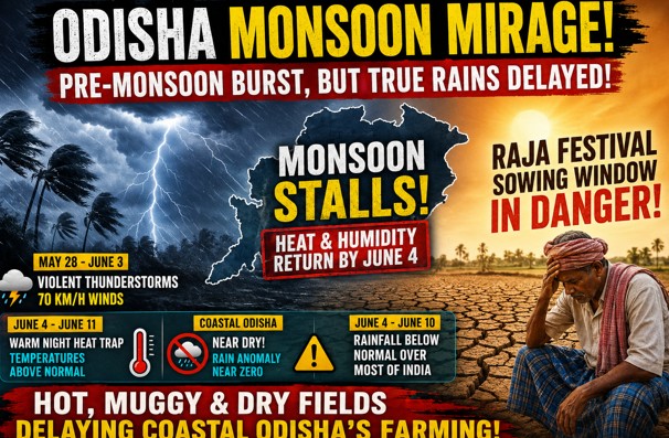 Monsoon to Play Waiting Game for Odisha, Heat Wave Set to Bounce Back in June| Exclusive Breaking!