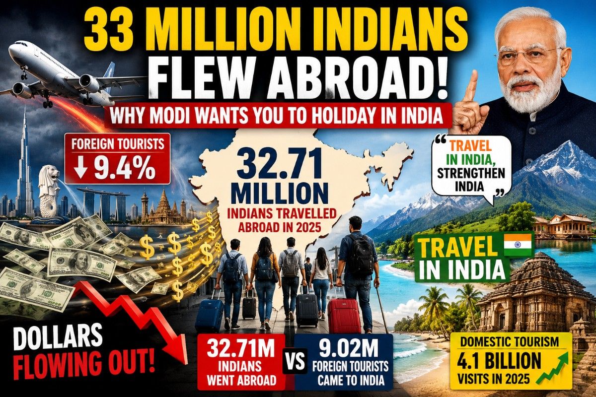 PM Modi's 'Travel in India' Appeal Gets Data Backing: 33 Mn Indians Went Abroad in 2025 vs 9Mn Foreign Tourist Arrivals| Exclusive