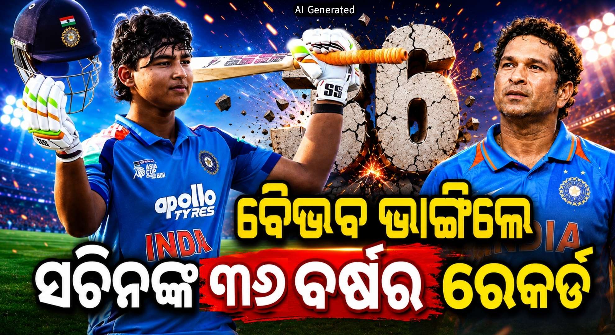 ଇତିହାସ ରଚିଲେ ବୈଭବ ସୂର୍ଯ୍ୟବଂଶୀ; ଭାଙ୍ଗିଲେ କ୍ରିକେଟ୍ କିମ୍ବଦନ୍ତୀଙ୍କ ରେକର୍ଡ
