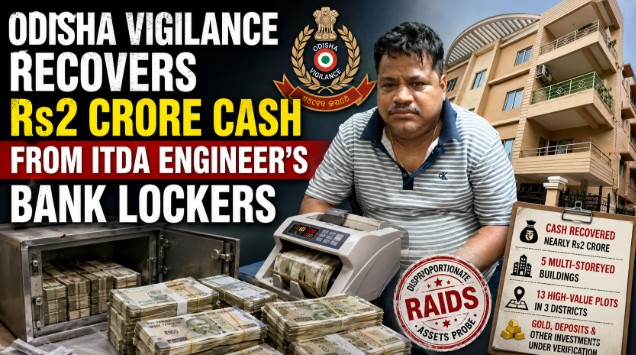 Odisha Vigilance Recovers Rs2 Crore Cash from ITDA Engineer’s Bank Lockers