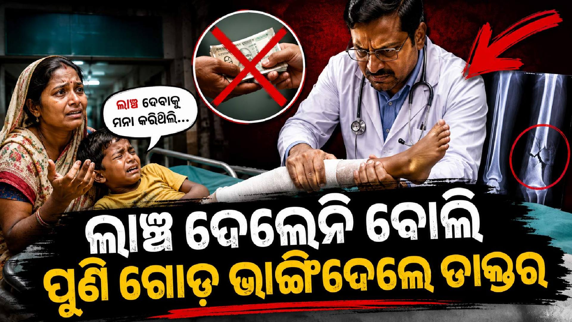 ଡାକ୍ତରଙ୍କ ଅଜବ କାରନାମା; ଲାଞ୍ଚ ନ ମିଳିବାରୁ ଯୋଡ଼ିଥିବା ଗୋଡ଼କୁ ଭାଙ୍ଗିଦେଲେ