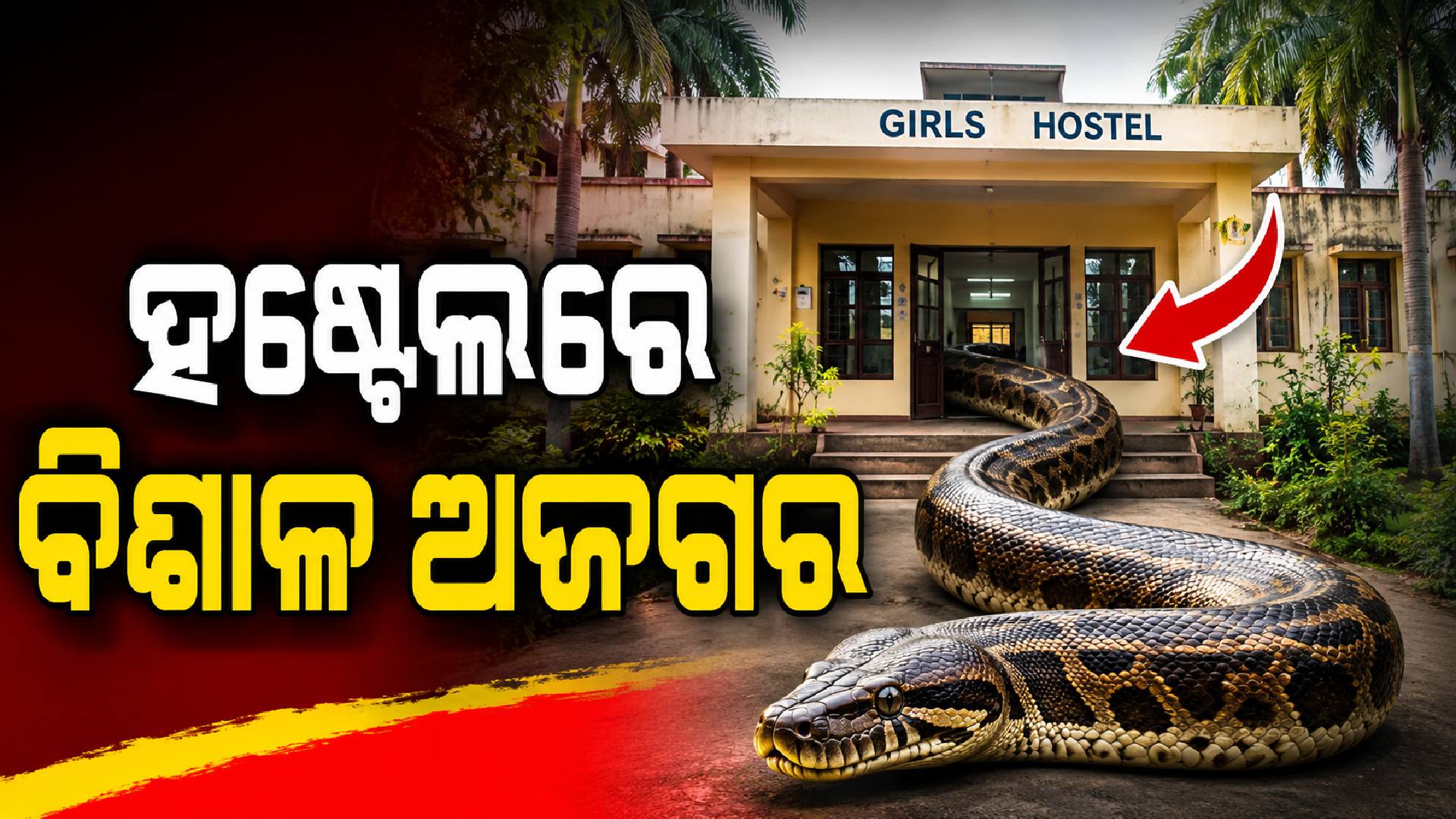 ହଷ୍ଟେଲ ରୁମରେ ଶୋଇଥିଲା ବିଶାଳ ଅଜଗର; ଛାନିଆ ଛାତ୍ରୀ