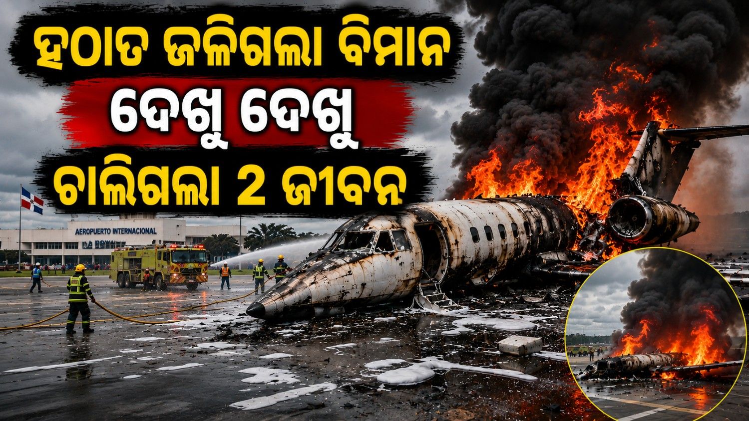ଅଚାନକ ରନୱେ ସହ ପିଟି ହେଲା ବିମାନ; ହଠାତ ଜଳିଗଲେ ୨ ଚାଳକ