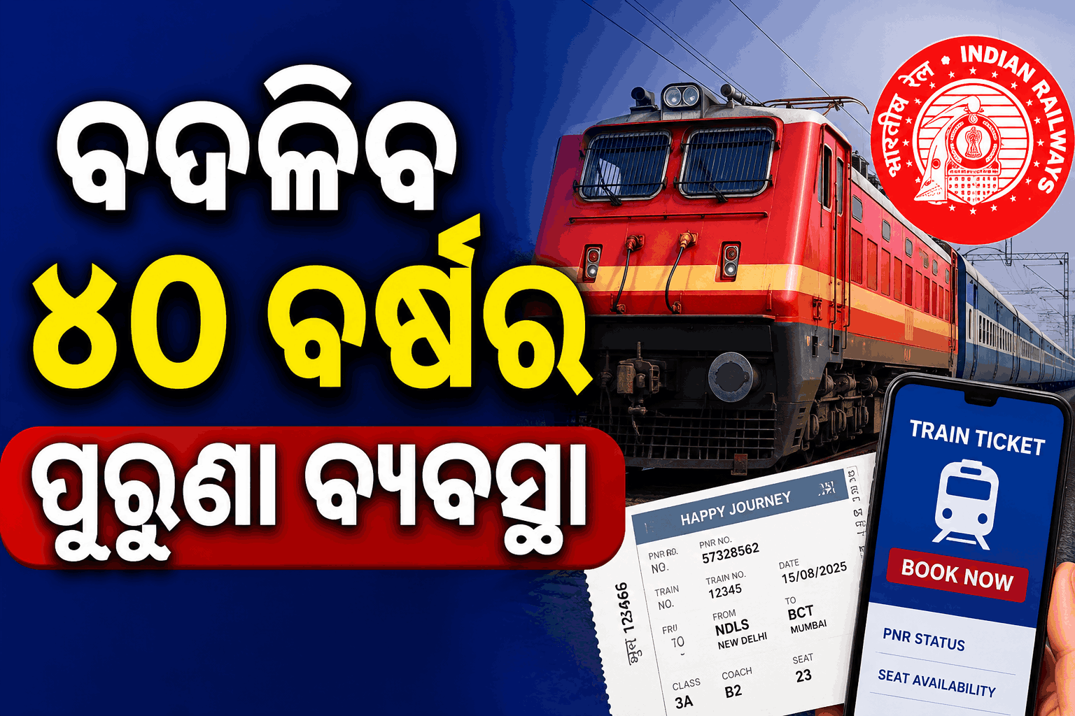 ବଦଳିବାକୁ ଯାଉଛି ୪୦ ବର୍ଷ ପୁରୁଣା ଟ୍ରେନ୍ ଟିକେଟ୍ ବୁକିଂ ବ୍ୟବସ୍ଥା; ଜାଣନ୍ତୁ ଆପଣଙ୍କୁ କ'ଣ ମିଳିବ ଫାଇଦା ?