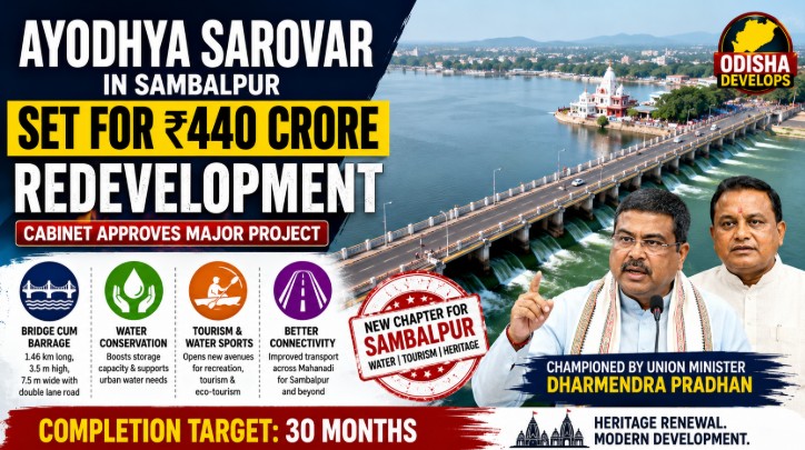 Ayodhya Sarovar in Sambalpur Set for Rs440‑Crore Redevelopment