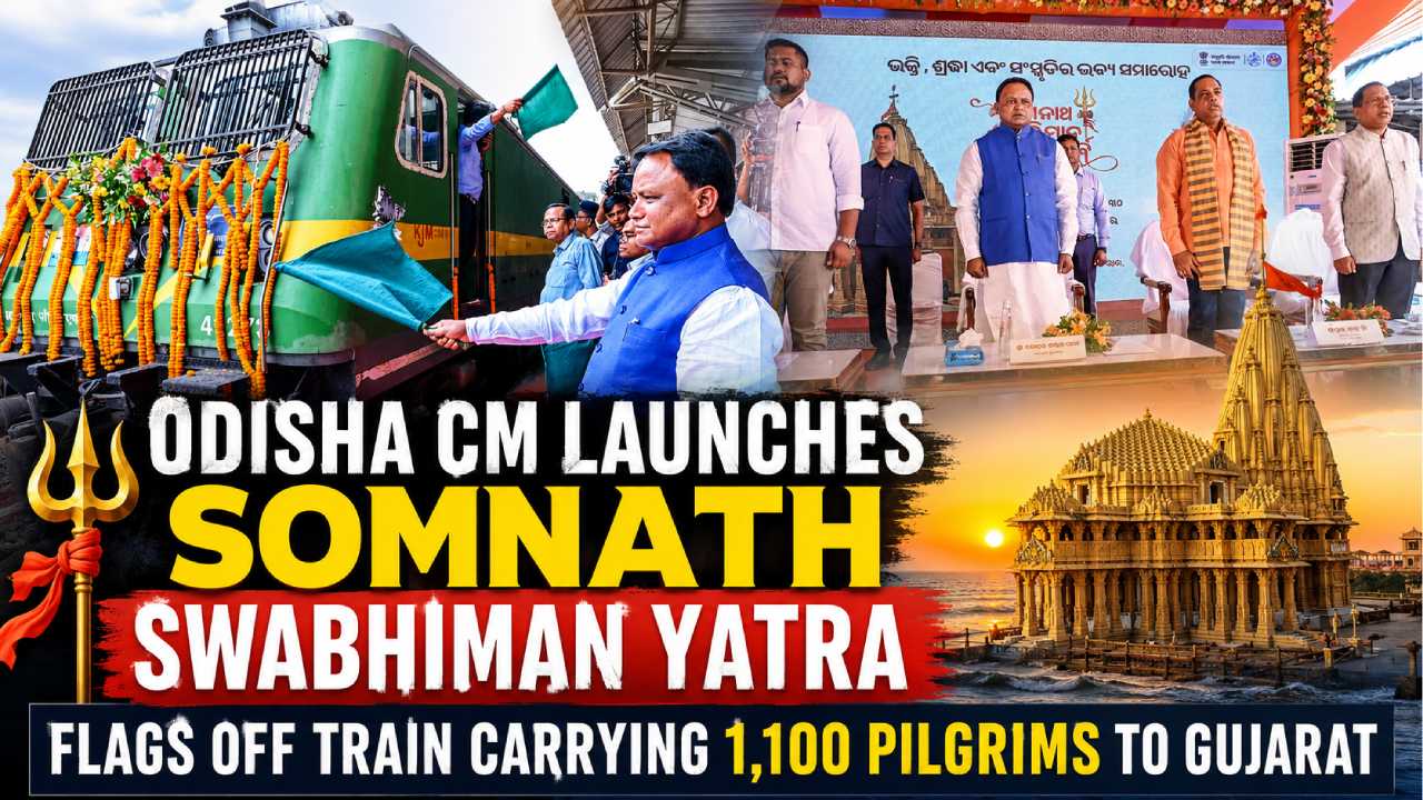 Odisha CM Launches Somnath Swabhiman Yatra, Flags Off Train with 1,100 Pilgrims