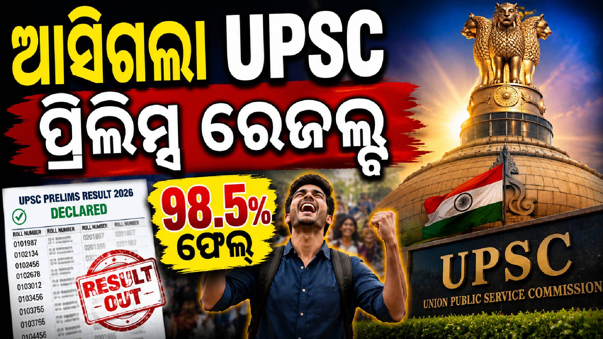 ବାହାରିଲା UPSC ପ୍ରିଲିମ୍ସ ପରୀକ୍ଷା ଫଳ; ପାସ୍ ନା ଫେଲ୍; ଏମିତି ଚେକ୍ କରନ୍ତୁ ସ୍କୋରକାର୍ଡ