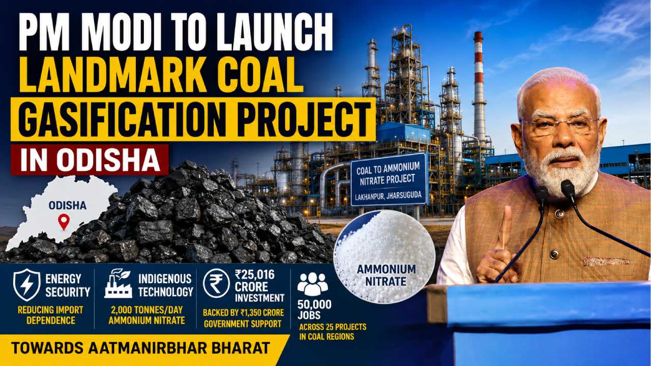 PM Modi to Lay Foundation Stone of India’s First Coal Gasification Project in Odisha Tomorrow