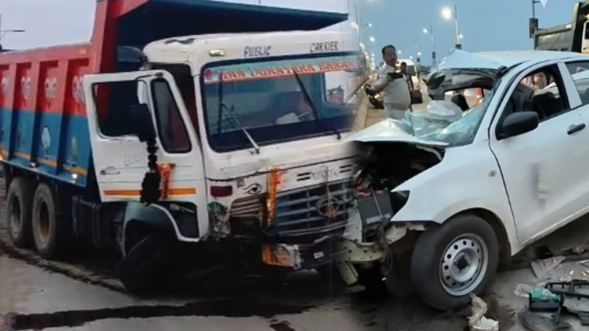 Hyva Truck Rams Car on Trisulia Bridge In Cuttack; Driver Killed, Three Injured