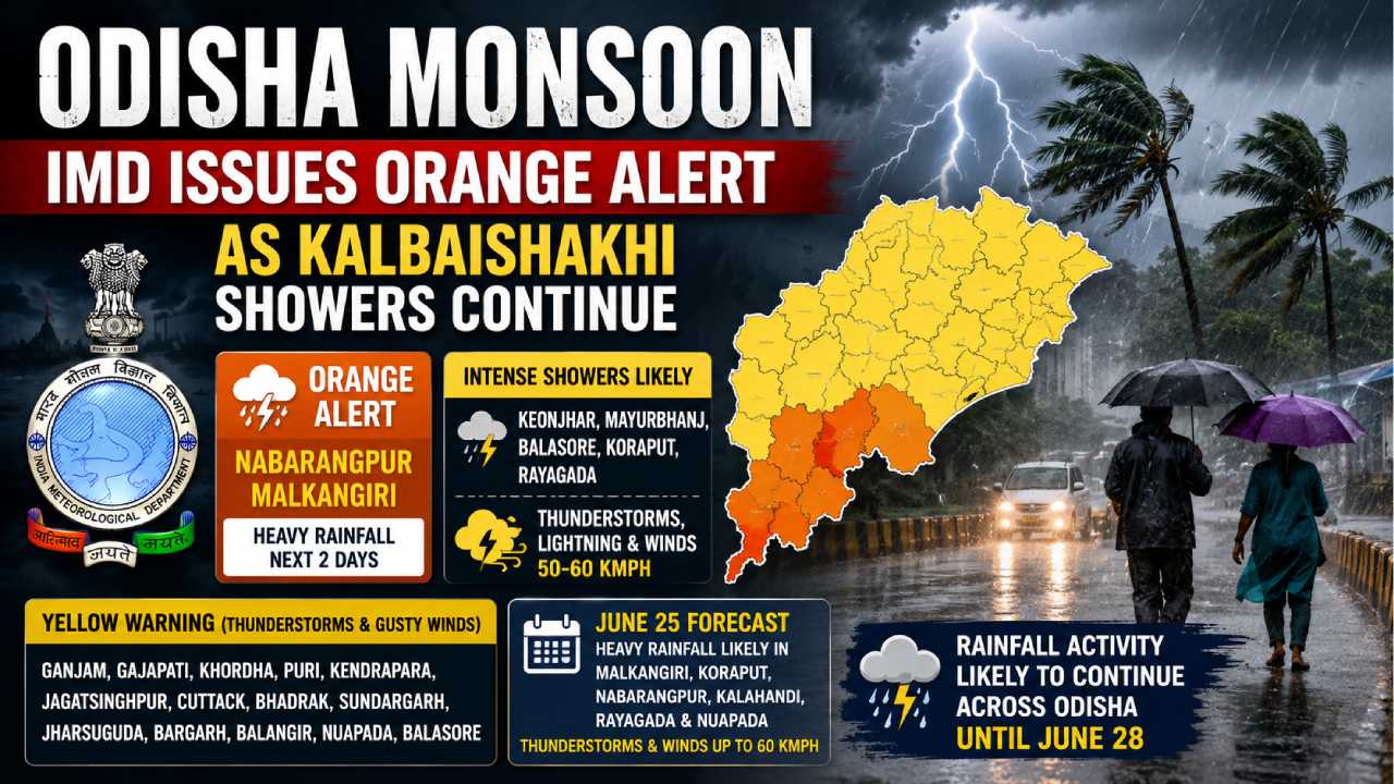 Odisha Monsoon: IMD Issues Orange Alert as Kalbaishakhi Showers Continue