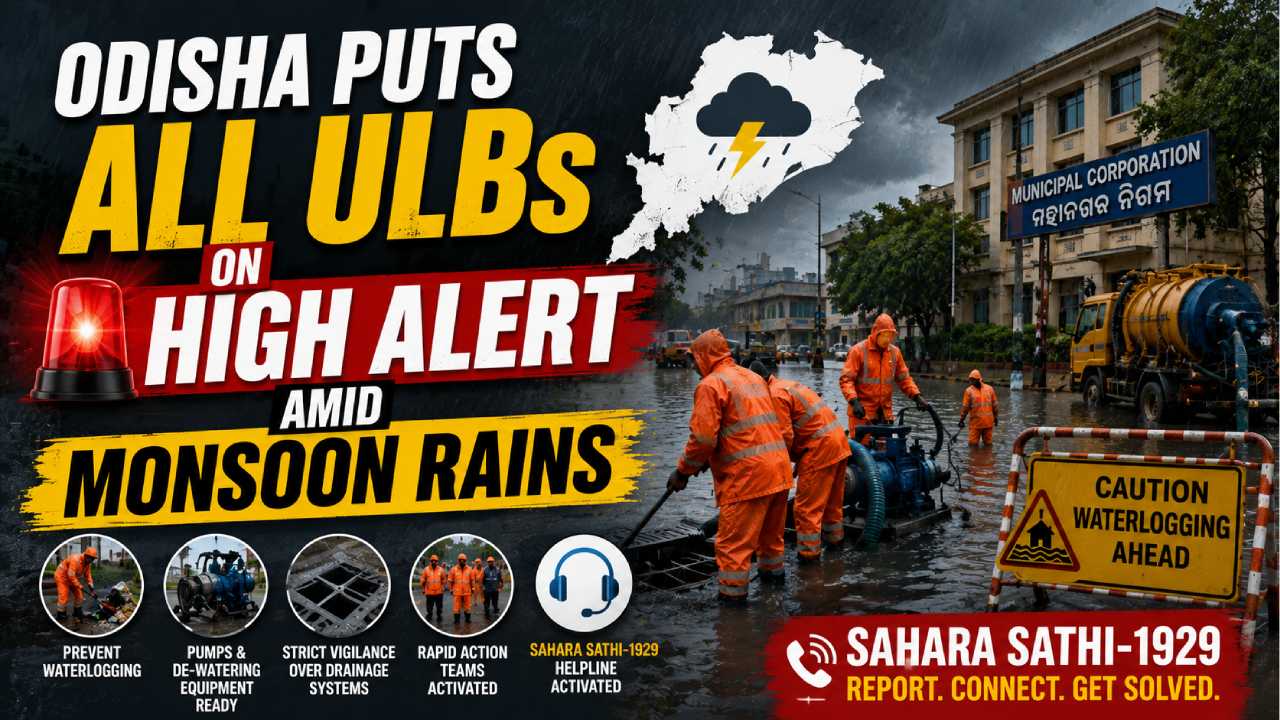 Odisha Puts All Urban Local Bodies on High Alert Amid Monsoon Rains