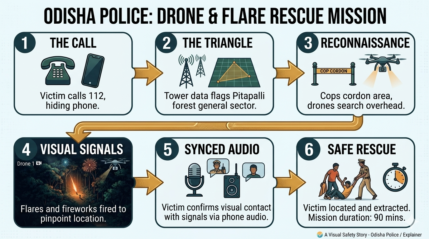 Drone And Flare Rescue Mission
